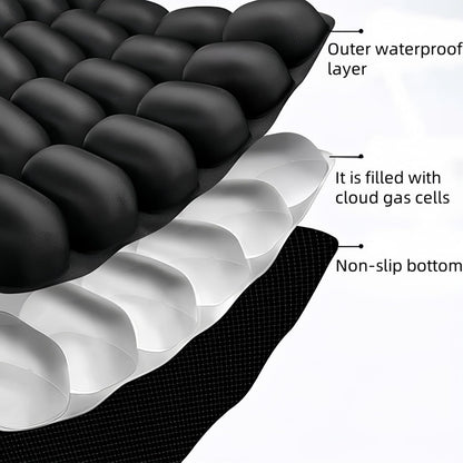 Wzenclave 3D Air Cell Travel Cushion - Inflatable Seat Cushion for Airplane, Car, Office Chair, and Wheelchair