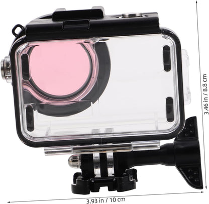 HOMSFOU Small Camera Housing Waterproof Shell Camera Protective Cover Dual Cold Shoe Mounts for Drones Digital Camera Case