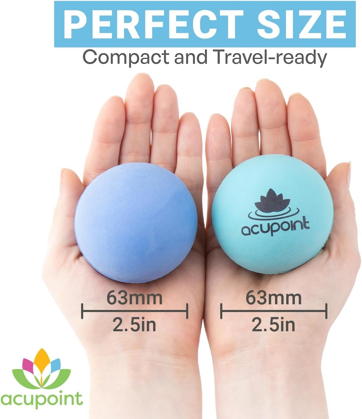 Acupoint Physical Massage Therapy Ball Set - Ideal for Yoga, Deep Tissue Massage, Trigger Point Therapy and Myofascial Release Physical Therapy Equipment