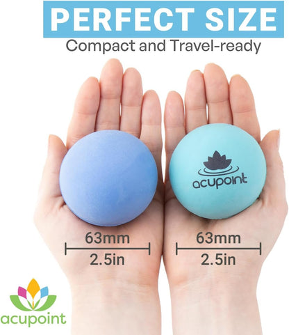 Acupoint Physical Massage Therapy Ball Set - Ideal for Yoga, Deep Tissue Massage, Trigger Point Therapy and Myofascial Release Physical Therapy Equipment