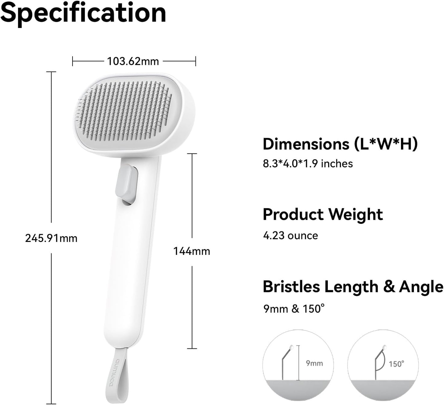 Cat Brush with Release Button, Cat Brushes for Indoor Cats Shedding, Cat Brush for Long or Short Haired Cats, Cat Grooming Brush Cat Comb for Kitten Rabbit Massage Removes Loose