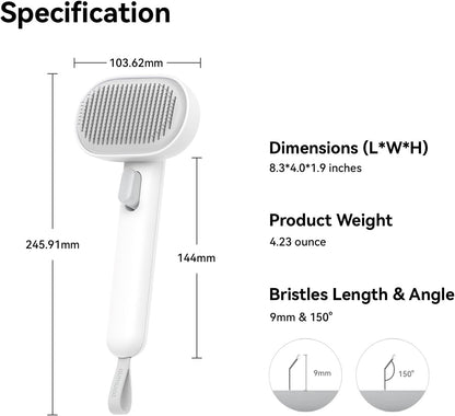 Cat Brush with Release Button, Cat Brushes for Indoor Cats Shedding, Cat Brush for Long or Short Haired Cats, Cat Grooming Brush Cat Comb for Kitten Rabbit Massage Removes Loose