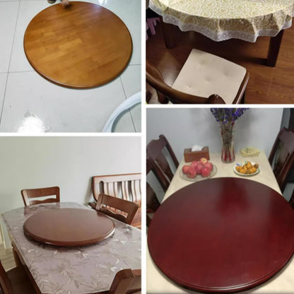 STVAZ Walnut/Red Brown Wooden Dining Table Round Table Turntable Household Rotating Disc Round Table Tabletop Turntable Rubber Wood Table Diameter 70CM 21.5in /80CM/31.8in(Reddish Brown,80CM)