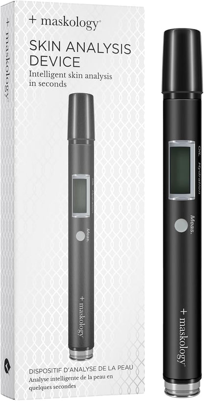 MASKOLOGY Skin Analyser | Skin Analysis Device | Facial Skin Hydration & Oil Analysis Test Pen | Digital Skin Detector Pen with LCD Display | Skin Care Device for Home