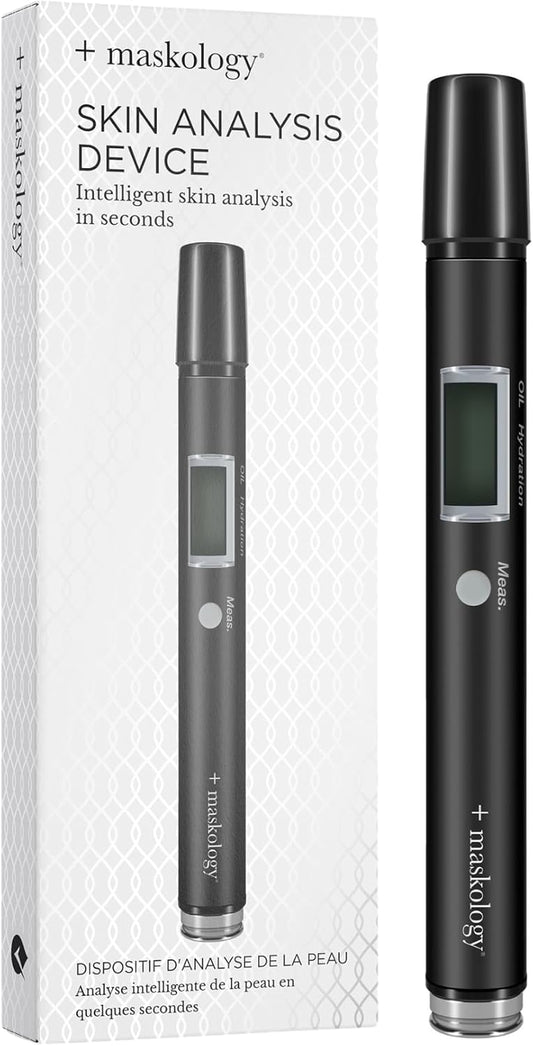 MASKOLOGY Skin Analyser | Skin Analysis Device | Facial Skin Hydration & Oil Analysis Test Pen | Digital Skin Detector Pen with LCD Display | Skin Care Device for Home