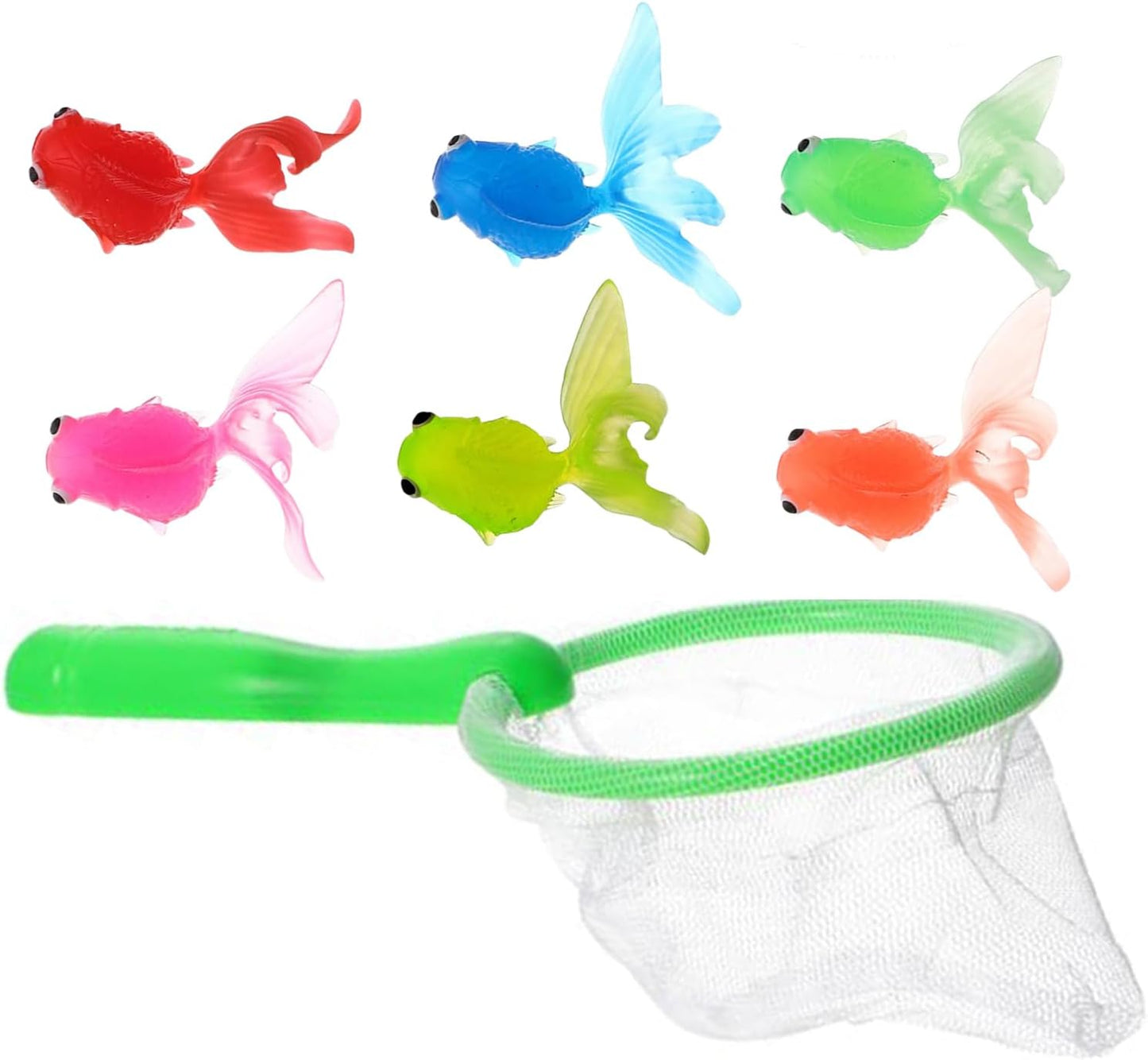 Fishing Bathroom Toy, Animal Fish Catching Game, Fishing Net Bath Toy, Interactive Sensory Play Set, 7.09 x 3.54 inches, Fun for Swimming Pool Outdoor Water Activities