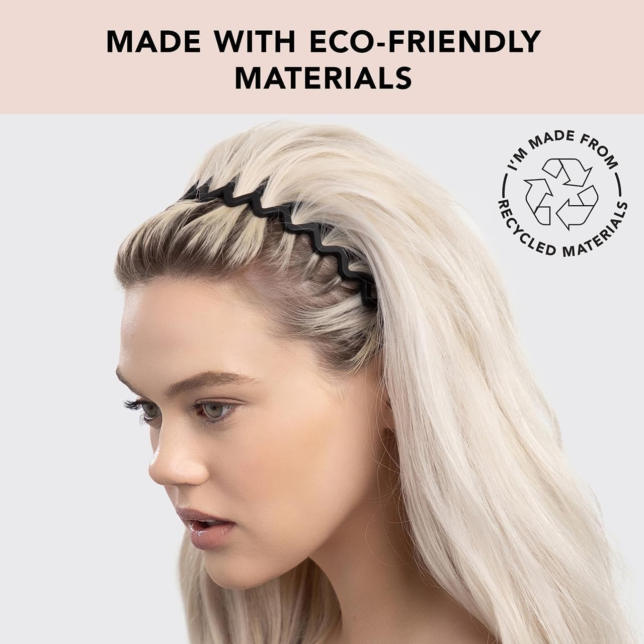 Kitsch Headbands for Women and Men, Durable Plastic Headband for Washing Face, Zig Zag Makeup Headband - 2pcs (Black and Brown)