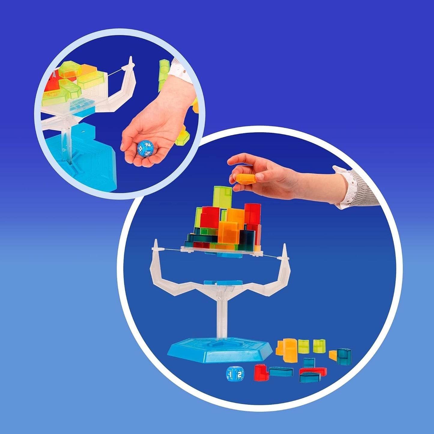 Play Fun BY IMC Toys Gravity Tower | Build a Tower with Blocks on an Unstable Floating Base, Defying Gravity - Fun Educational and Skill Game for Kids Ages 6+