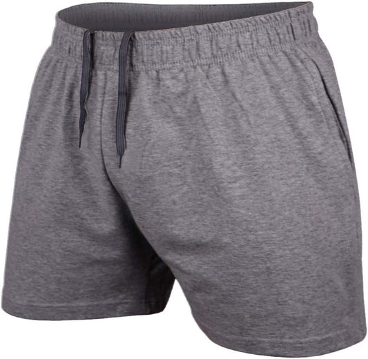 Alivegear Men's Bodybuilding Golds Gym Shorts 5" Inseam Cotton Pocket