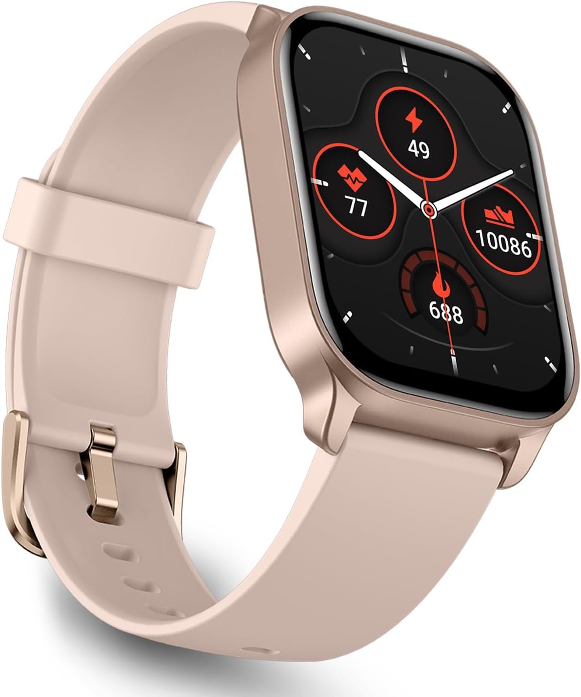 OCTANDRA Spark VeryFit 2.01" Bluetooth Answer Call Alexa Smart Watch Body Energy Heart Rate HRV Oxygen Saturation Sleep Monitor Step Tracker IP68 Fitness Watches for Men Women (IDW17) (Pink)