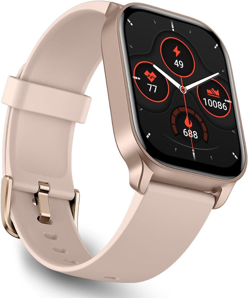 OCTANDRA Spark VeryFit 2.01" Bluetooth Answer Call Alexa Smart Watch Body Energy Heart Rate HRV Oxygen Saturation Sleep Monitor Step Tracker IP68 Fitness Watches for Men Women (IDW17) (Pink)