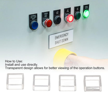 Vomeko 100 Pieces Square Transparent Cap, Touch Switch Cover, Touch Button Cap, Transparent Square Touch Switch Accessory in ABS
