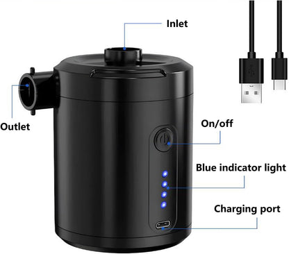Small Air Pump, Rechargeable Portable Electric, 4.37x3.15in Low Noise Fast Inflation, Wireless Lightweight Design, Travel Pool Floats for Outdoor Gear, Float Pumps, Men