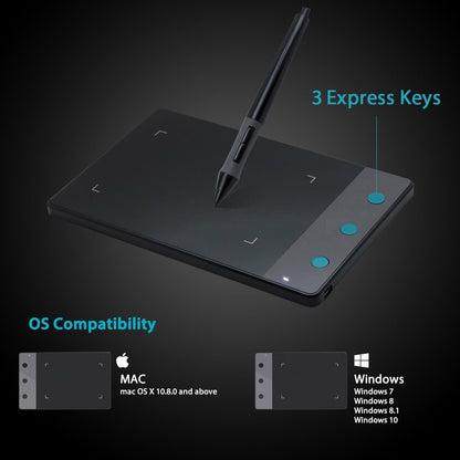 Huion H420 Drawing Tablet 4 x 2.3 Inches 3 Express Keys USB OSU Tablet Signature Pad with Digital Battery Pen