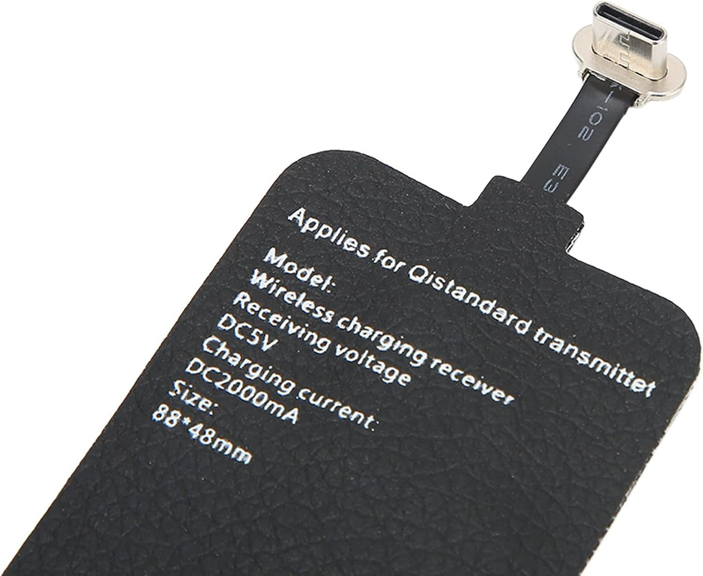 Type C Wireless Charging Receiver, 10W Thin USB C Qi Fast Wireless Charging Receiver Chip with Foldable Plug, Portable Wireless Charging Adapter for All Type C Phones