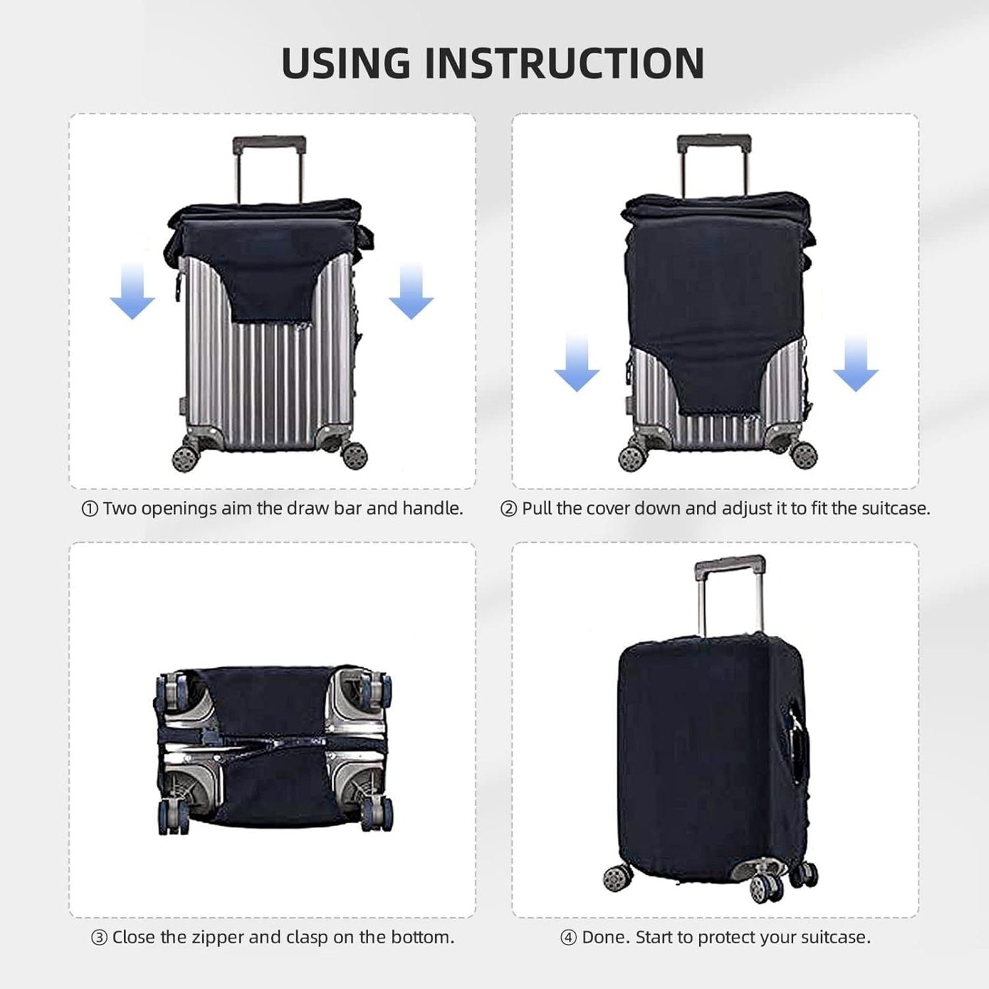 WOLEN Us Army Security Agency Veteran Luggage Cover Travel Luggage Protective Cover, Black, Small