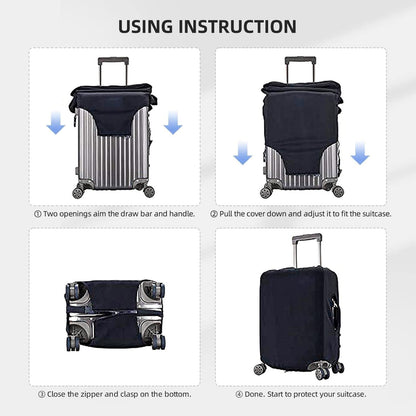 WOLEN Us Army Security Agency Veteran Luggage Cover Travel Luggage Protective Cover, Black, Small