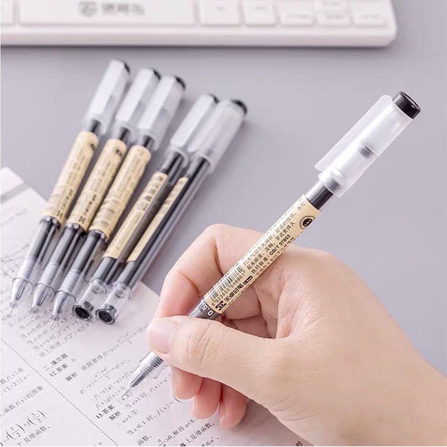 Penagic Japanese Ink Pen, 0.35 mm Fine Point, Black Gel, Extra Fine Tip, Korean School Stationery Supplies