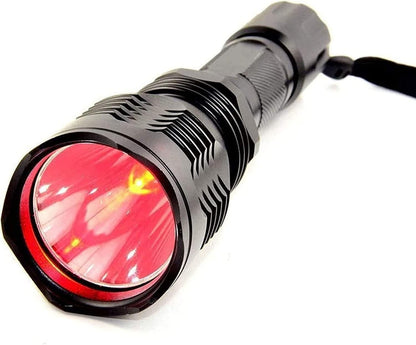 LED Red Light Powerful 1000 Lumens 350 Yard Long Range Red Hunting Flashlight Waterproof Red Tactical Torch for Astronomy Night Observation