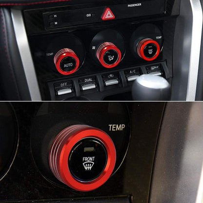 3PCS Air Conditioning Button Cover Decoration Twist Switch Ring Trim Fit for Subaru BRZ Toyota 86 FR-S GT86 FT86 2013-2022 Interior Accessories