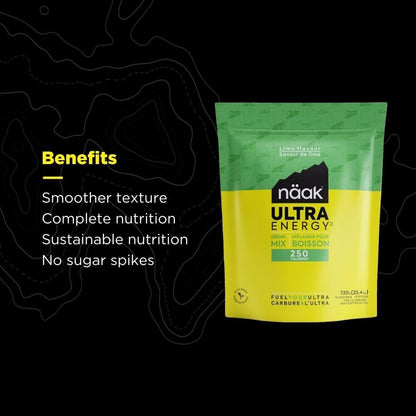 NÄAK Drink Mixes Ultra Energy™, 10 servings, 720g | Sport hydration Mix, electrolytes, BCAAs developed for athletes and performance | Vegan, Plant-Based Protein, Non GMO, gluten free (Lime)