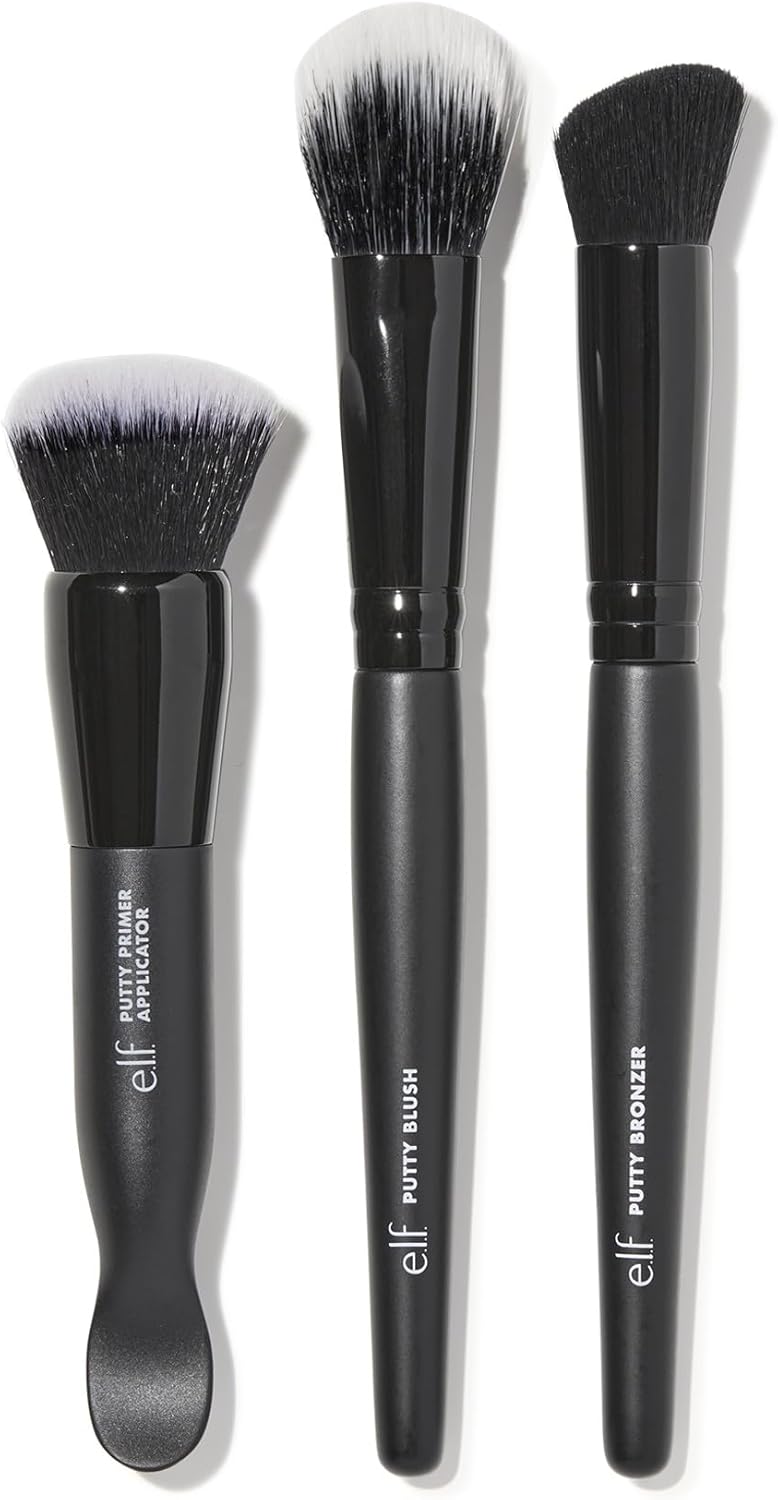 e.l.f. Putty Tools Trio 3 Face Brushes for e.l.f Putty Products Made with Synthetic Duo Fiber Bristles, Vegan and Cruelty-Free