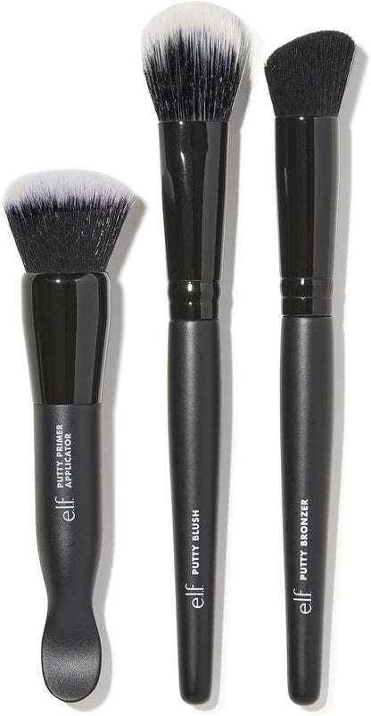 e.l.f. Putty Tools Trio 3 Face Brushes for e.l.f Putty Products Made with Synthetic Duo Fiber Bristles, Vegan and Cruelty-Free