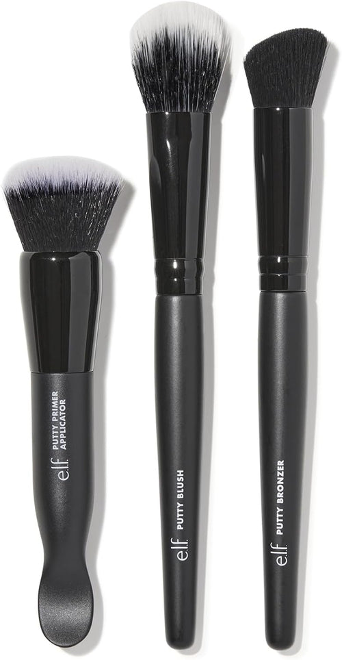 e.l.f. Putty Tools Trio 3 Face Brushes for e.l.f Putty Products Made with Synthetic Duo Fiber Bristles, Vegan and Cruelty-Free