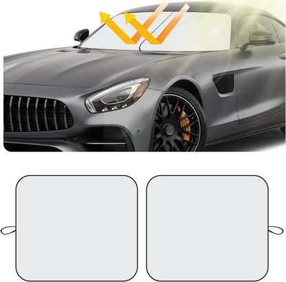 2PCS Square Sun Shade for Car Windshield,Foldable Car Windshield Sun Shade for Blocking Sunlight Exposure,Universal Car Sun Shade Windshield Interior Accessories for Truck,SUV (2PCS Square-S)