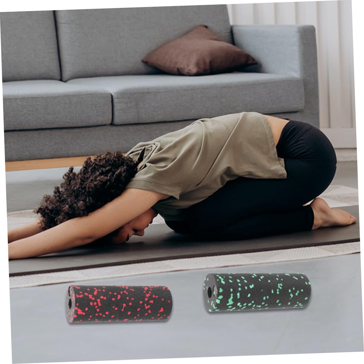 TOYANDONA 4 Pezzi Mini Colonna Yoga Per Massaggio Muscolare Colonna a Rulli Massaggiante Del Corpo Massaggio a Fornitura Yoga Leggero Epp