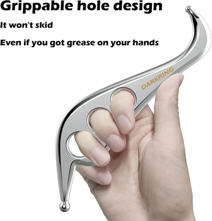 Stainless Steel gua sha iastm Tool Muscle Scraper Massage Tool for deep Tissue Scraping Massage Tools for myofascial Release Tool (Darkring Pro)