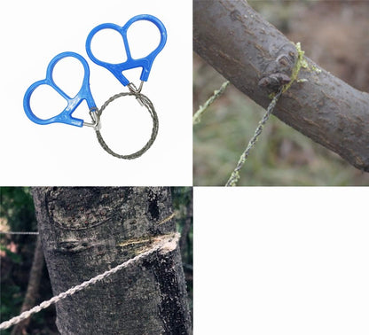 Drchoer 3X Wire Saw Stainless Steel Pocket Chainsaw Mini Cable Survival Gear Pole Saw Emergency Chainsaw Survival Kit Outdoor Tools for Camping Hiking Hunting
