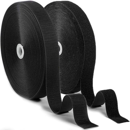 SOURRI 1 In x 82 Feet Hook and Loop Tape Sticky Back Fastener Roll, Nylon Self Adhesive Heavy Duty Strips Fastener for Home Office School Car and Crafting Organization