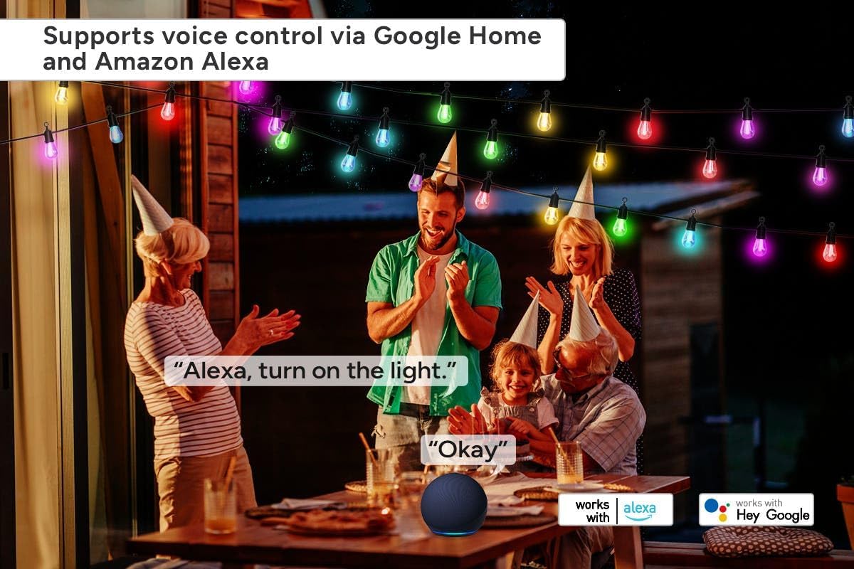 Kogan SmarterHome™ RGBICW Festoon Lights (15m) - KASMFSTN15A