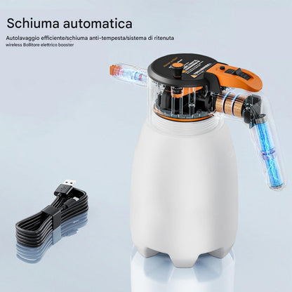 Electric Foam Sprayer, Car Detailing Tool, 4.92 x 9.65 x 4.88 inches, Cleaning Equipment, 1.8L Water Tank, Rechargeable Nozzle, 5 V Charging Port, Compact Size, for Maintenance Solution