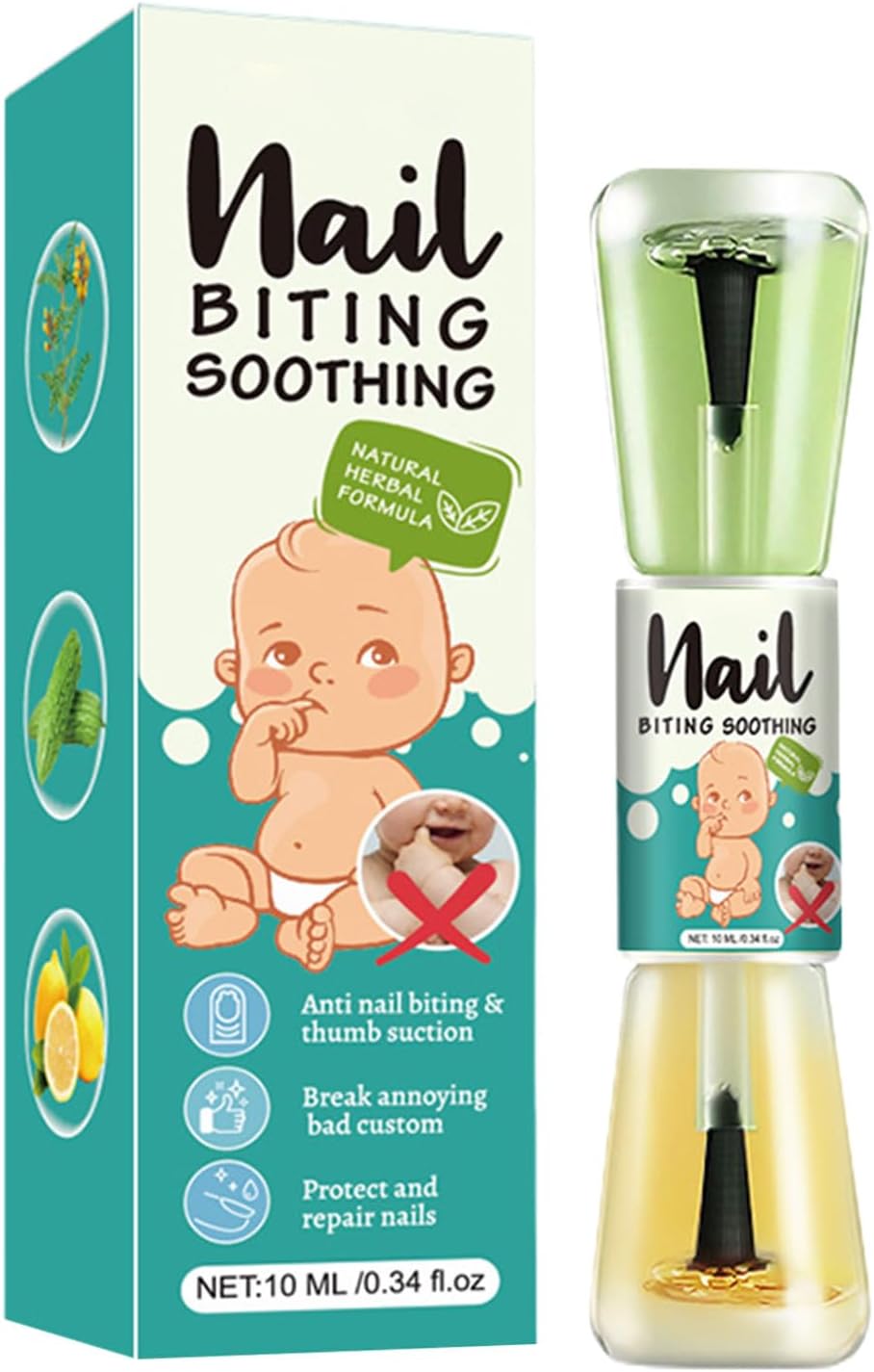No Bite Nail Polish - Kid's Bitter Tasting Nail Anti-Biting Liquid - Mild And Safe Nail Care Tool Nail Biting With Bitter Polish | Nourishing Nail Care Tool For Kids, Teens, Adults