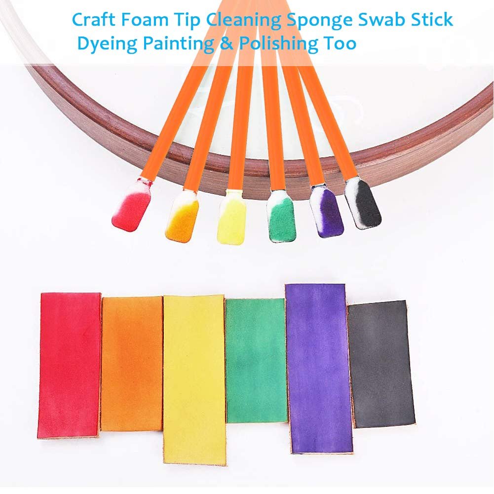 Wellgler's 100pcs 5.11" Foam Swabs, Square Rectangle Cleaning Swab，for Solvent Format Inkjet Printer Roland Optical Equipment（Orange）