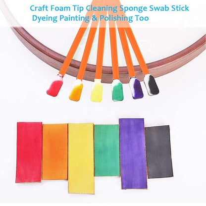 Wellgler's 100pcs 5.11" Foam Swabs, Square Rectangle Cleaning Swab，for Solvent Format Inkjet Printer Roland Optical Equipment（Orange）