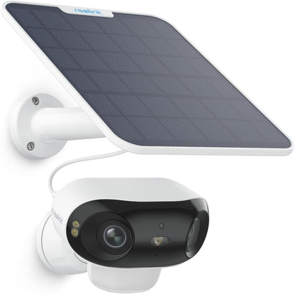 REOLINK 4K Solar Security Cameras Wireless Outdoor, 180Â° Blindspot-Free View, Spotlight Color Night Vision, Dual-Band Wi-Fi 6, Smart AI Detection, No Extra Fee, Argus 4 Pro+Solar Panel (ColorX Series)