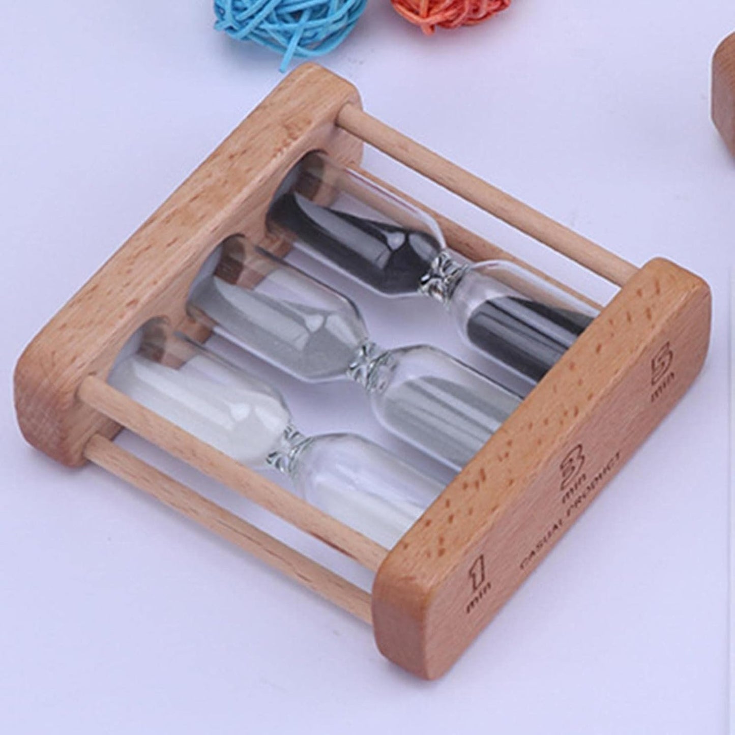 Creative 1/3/5 Minutes Wooden Sand Glass Hourglass Timer Clock Home Decoration Kitchen Utensils Gift for Childern Thermometers and Timers Simple Style Kitchen Tools and Gadgets