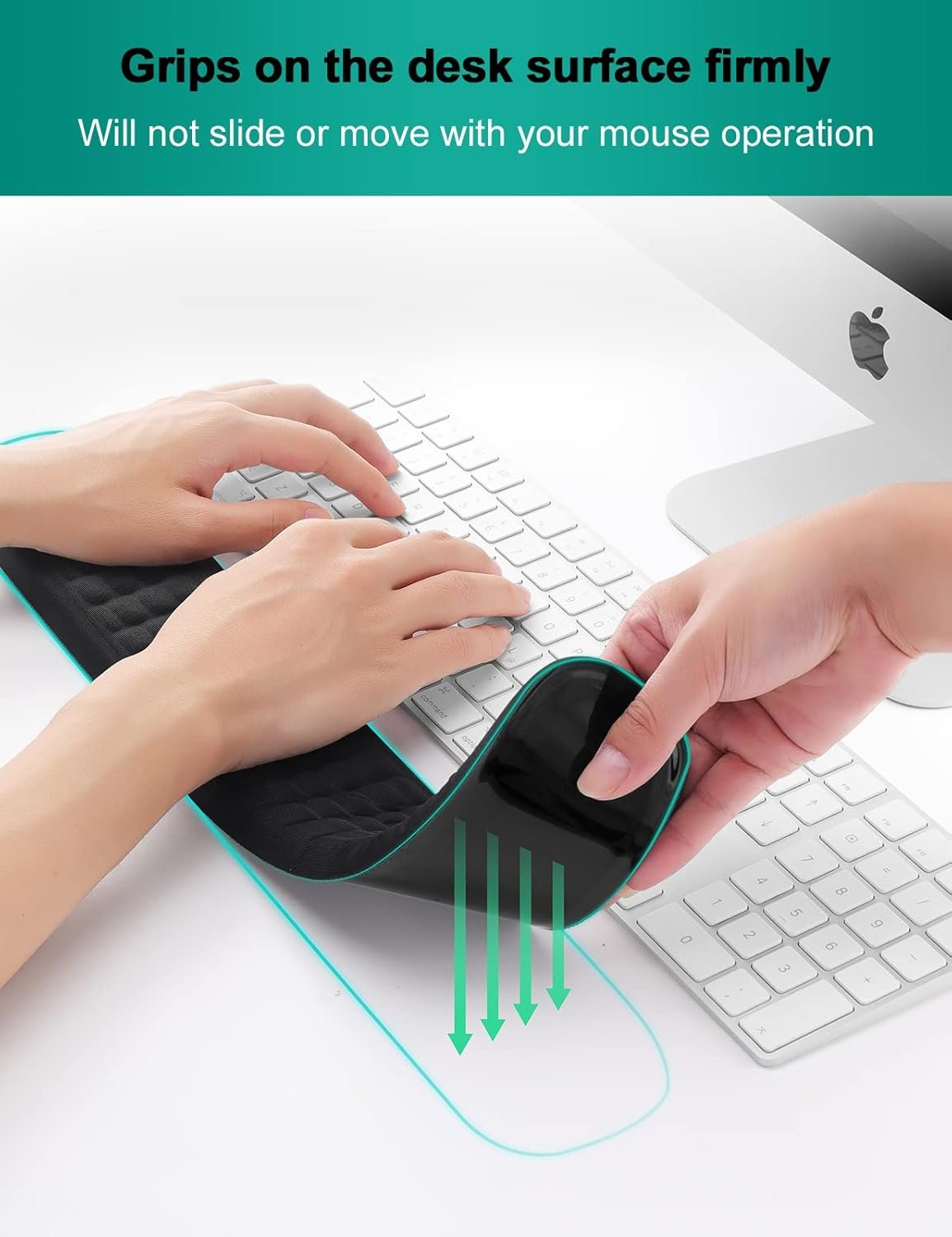 ENUSUNG Keyboard Wrist Rest Gel Memory Foam Wrist Rest Set for Keyboard and Mouse, Ergonomic Wrist Pad Support for Office, Gaming, Computer, Laptop, Mac - Black