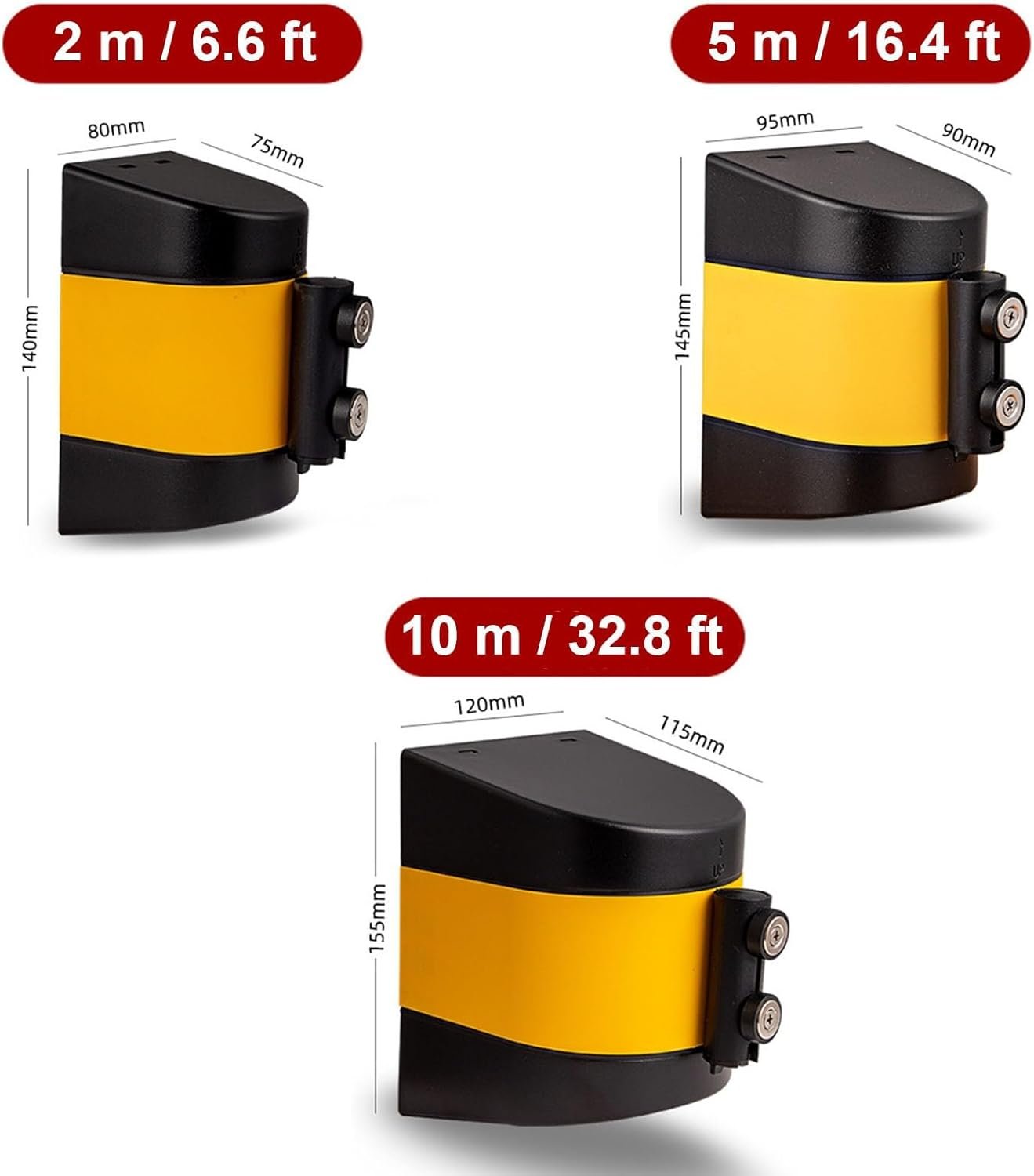 Retractable Belt Barrier Magnetic Wall Mount, Safety Cordon Barrier Queuing Safety Tape Cordon Temporary Crowd Control Tool Telescopic Wall Barrier(A,5m/16.4ft)