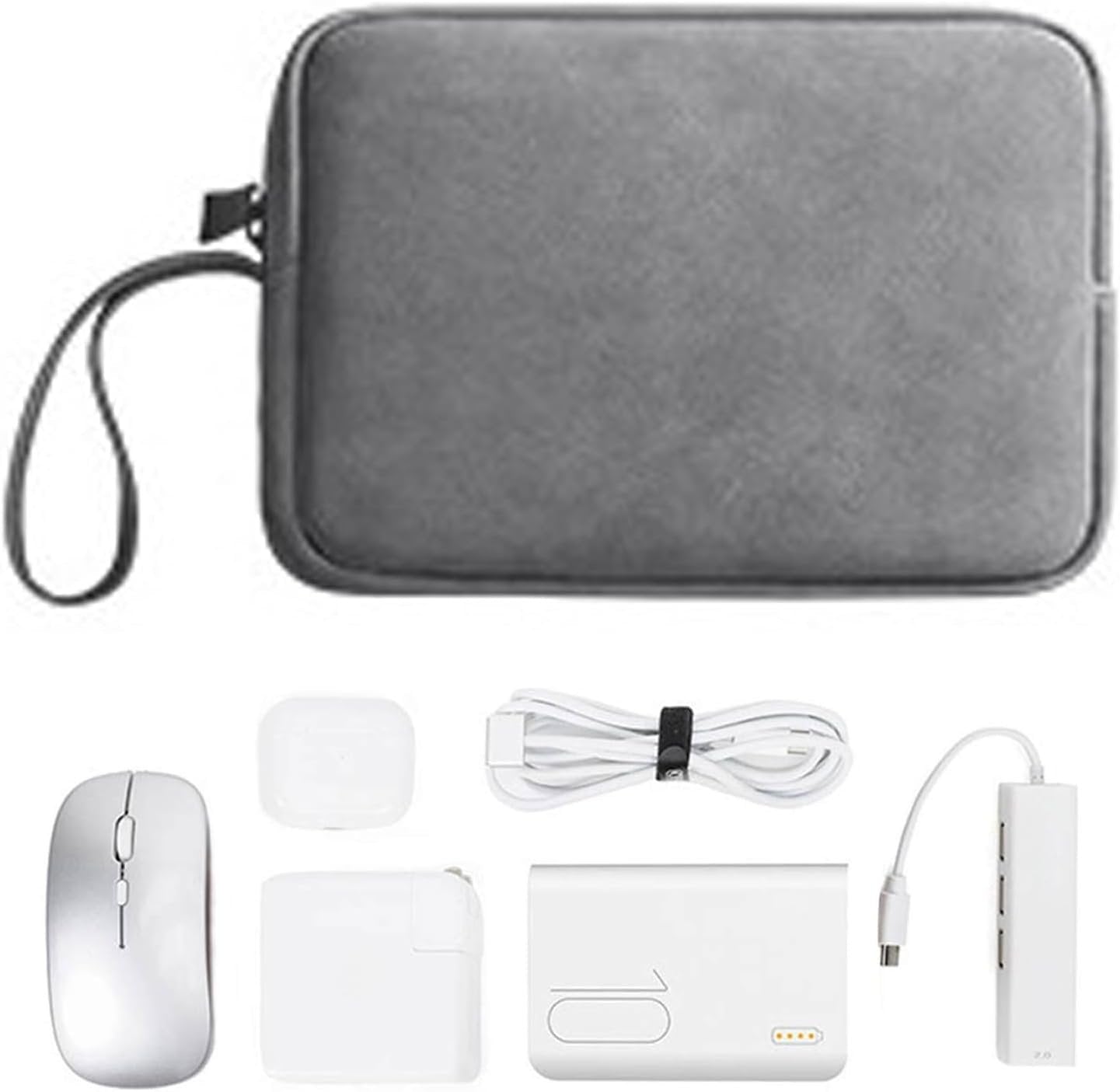 Generico Electronics Organizer, Travel Cable Bag, Accessories Pouch Sleeve, Storage Case for Pc, Digital Device Cord Charger Earphone Holder, Non Scratch Durability, Effortless to Use, Gray