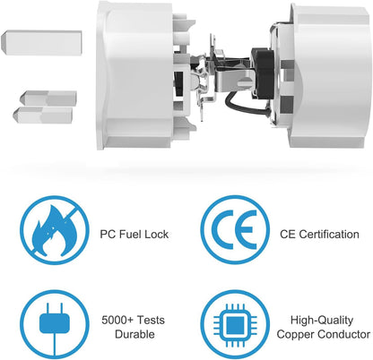 Clomnpe UK Plug to Italian Plug Adapter, 2 Pieces UK Travel Adapter, UK Adapter - UK UK Plug Adapter, UK Plug Adapter for Kenya Qatar Ireland Maldives, Type G