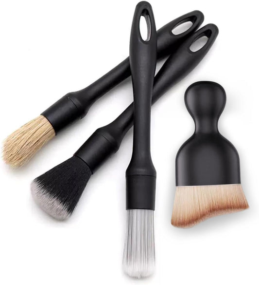 QioTceen Car Detailing Brush Set - 4-Piece Kit for Interior & Exterior Cleaning - Premium Car Wash Brush for Professional Results ﻿car Duster Interior