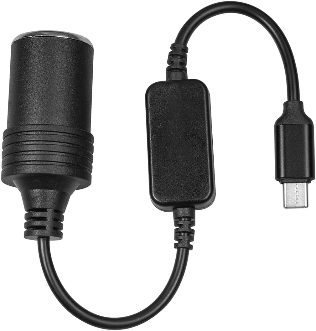 WANGCL USB to Cigarette Lighter Adapter Type C Male 5V to 12V Cigarette Lighter Socket Female Converter Cable Adapter