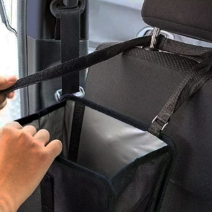 Car Trash Can Foldable Hanging Waterproof Leakproof Storage Garbage Bag Vehicle Garbage Can for Car Interior Accessories with Large Capacity Bin (Black, 9Inch)