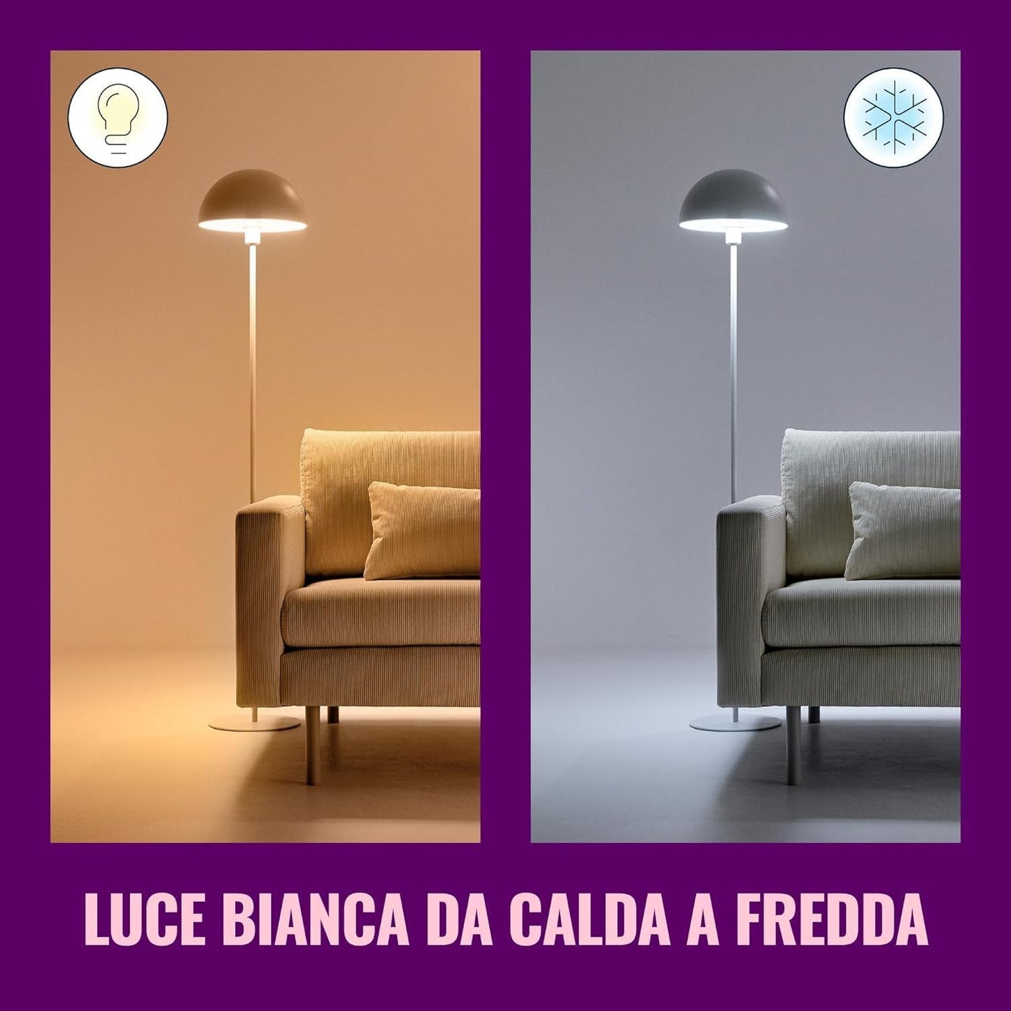 WiZ Smart Frosted Drop Light Bulb, 100W, E27, 2 Pieces, SpaceSense Technology, Voice Control, White or Coloured Light, Dimmable