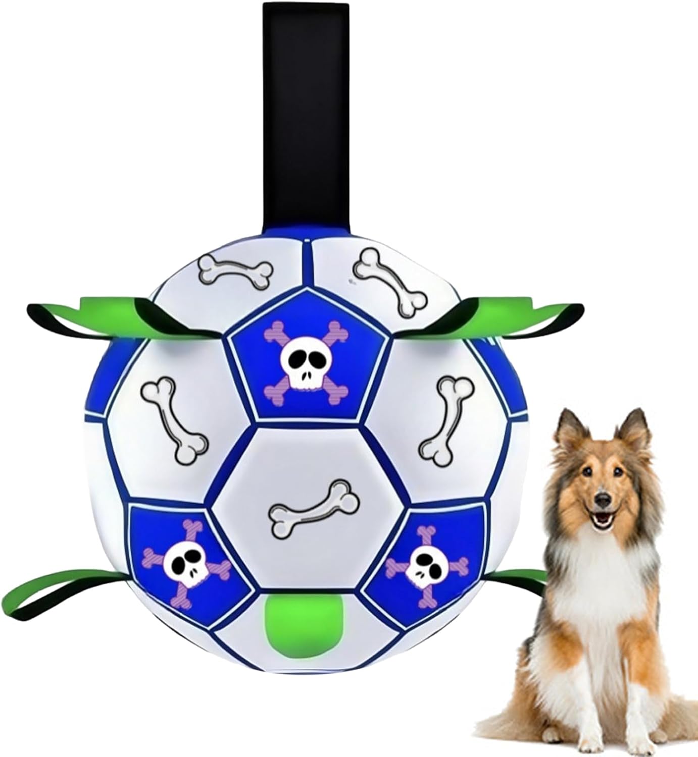 Ghjkldha Dog Herding Toys, Dog Training Toy Soccer Ball 5.91x5.91 inches, Tug of War Entertainment, Durable Interactive Play, Small Medium Large Sizes, Ideal for Garden, Park, Beach