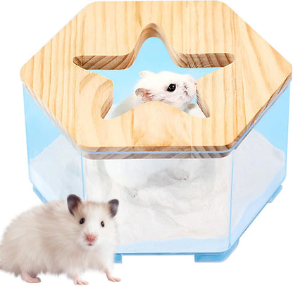 Hamster Sand Bath Container, Transparent Hamster Toilet, 6.69x3.54in Multifunctional Gerbil Accessories, Easy Clean Design, Reusable Pet Supplies for Daily Use, Road Trips